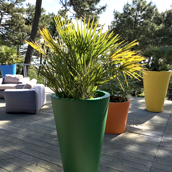 Grand pot de fleurs conique large - Hauteur 80 cm